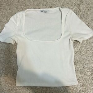 Zara white tee, size small, lightly worn